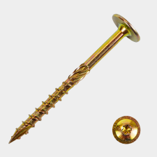 Ácsszerkezeti csavar, lapos peremes fejjel 8x180 TX RM, sárgára horganyzott barkácsolás, csiszolás, rögzítés
