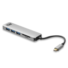 Act AC7050 USB-C Hub 3 port with CardReader Grey hub és switch