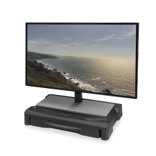 Act AC8210 Monitor stand extra wide with drawer adjustable height Black tv állvány és fali konzol
