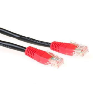 Act ACT CAT5e U-UTP Patch Cable 2m Black/Red kábel és adapter