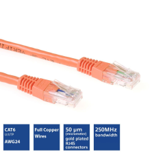 Act CAT6 U-UTP Patch Cable 10m Orange (IB1510) kábel és adapter