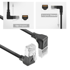 Act CAT6A U-FTP Patch Cable 5m Black DA7905 kábel és adapter