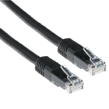 Act CAT6A U-UTP Patch Cable 5m Black  IB3505 kábel és adapter