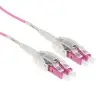 Act Multimode 50/125 OM4 Polarity Twist fiber cable with LC connectors 12m Pink  RL8412