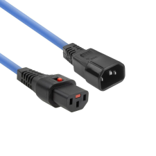 Act Powercord C13 IEC Lock - C14 1m Blue AK5198 kábel és adapter
