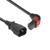 Act Powercord C14 - C13 IEC Lock (up angled) 2m Black AK5277