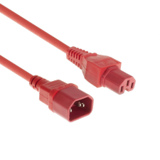 Act Powercord C14 - C15 5m Red AK5336 kábel és adapter