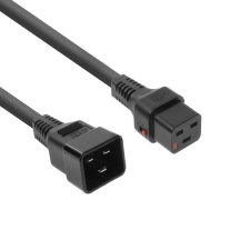 Act Powercord C19 IEC Lock - C20 1m Black AK5044 kábel és adapter