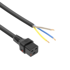 Act Powercord C19 IEC Lock - open end 3m Black AK5049 kábel és adapter