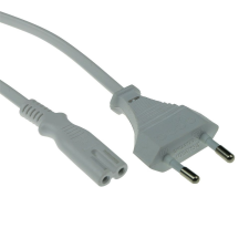 Act Powercord Euro male - C7 female 1,5m White AK5240 kábel és adapter