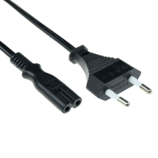Act Powercord Euro male - C7 female 3m Black  AK5242 kábel és adapter