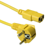 Act Powercord mains connector Schuko CEE 7/7 male (angled) - C13 IEC 60320 1,2m Yellow AK5141