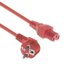 Act Powercord mains connector Schuko CEE 7/7 male (angled) - C15 IEC 60320 2m Red AK5315