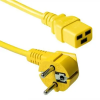 Act Powercord mains connector Schuko CEE 7/7 male (angled) - C19 IEC 3m Yellow AK5182