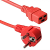 Act Powercord mains connector Schuko CEE 7/7 male (angled) - C19 IEC 60320 1,8m Red AK5169