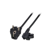 Act Powercord mains connector Schuko CEE 7/7 male (angled) - C5 (angled) IEC 1m Black AK5409