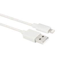 Act USB-A - Lightning szövet borítású adat- és töltőkábel 1m fehér (AC3092) kábel és adapter