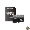 ADATA 64GB SD micro Premier (SDXC Class 10 UHS-I) (AUSDX64GUICL10-RA1) memória kártya adapterrel