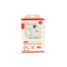 Adatkábel: 2in1 munltifunkciós (USB bemenet és kimenet, lightning) fehér adatkábel, 1,5A kábel és adapter