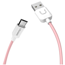 Adatkábel: USAMS U-Turn micro USB pink adatkábel 1m kábel és adapter