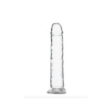 Addiction Crystal - talpas dildó (áttetsző) - 18cm műpénisz, dildó