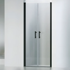  Adelaide .||. Black 80 kétszárnyú nyíló zuhanyajtó, 195cm, 5mm, NANO fürdőkellék