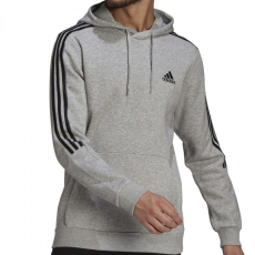 Adidas Essentials vágott 3 csíkos férfi kapucni, szürke, S
