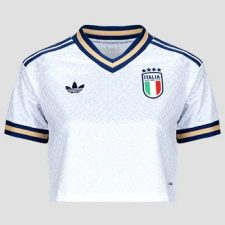 Adidas Rövid ujjú pólók Away Crop Italy Football Jersey Kék EU L női póló