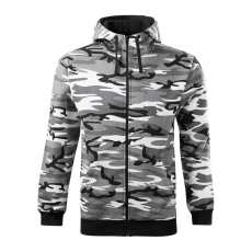 ADLER Férfi pulóver Camo Zipper - Terepszínű szürke - XXL