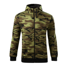 ADLER Férfi pulóver Camo Zipper - Terepszínű zöld - S
