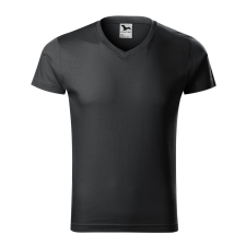 ADLER Slim Fit V-neck póló férfi ébenszürke L férfi póló