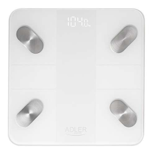 ADLER smart body mérleg, 18 paraméter elemzése, LED, 180kg, 28x28cm, Bluetooth mérleg
