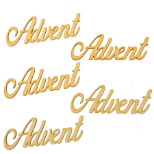  Advent felirat natúr fa 9,5cm 5db-os csomag dekorációs kellék