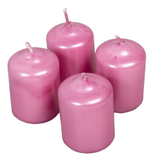  Adventi gyertya metál rózsaszín 4db/cs 40x60 mm dekorációs kellék