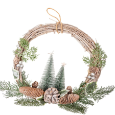  Adventi kopogtató fenyővel,tobozzal 38cm dekorációs kellék