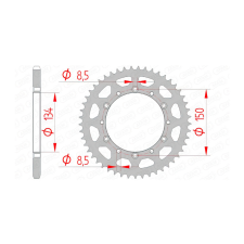 AFAM acél hátsó lánckerék, 47 fogas, Kawasaki KX / KXF lánc, láncszett