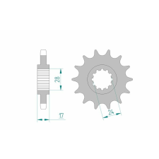 AFAM Acél Standard Első Lánckerék 20504 - 530 egyéb motorkerékpár alkatrész