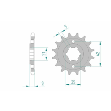 AFAM acél standard első lánckerék 21304 - 428 egyéb motorkerékpár alkatrész
