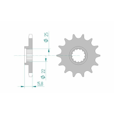 AFAM Acél Standard Első Lánckerék 24508 - 525 egyéb motorkerékpár alkatrész