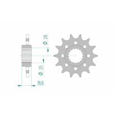 AFAM acél standard első lánckerék 61601 - 520 egyéb motorkerékpár alkatrész