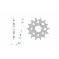 AFAM Acél Standard Első Láncvilla 28402 - 520 egyéb motorkerékpár alkatrész