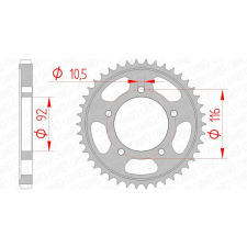AFAM Acél Standard Hátsó Lánckerék 16900530 egyéb motorkerékpár alkatrész