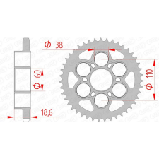 AFAM acél standard hátsó lánckerék 50801 - 525 egyéb motorkerékpár alkatrész