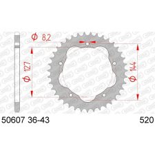 AFAM Acél Standard Hátsó Láncsprocket 50607 - 520 egyéb motorkerékpár alkatrész