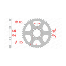 AFAM Hátsó lánckerék Afam acél 37 fogú KLX 110 egyéb motorkerékpár alkatrész
