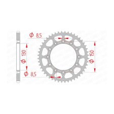 AFAM Hátsó lánckerék Afam acél 45 fog Yamaha YZ / YZF egyéb motorkerékpár alkatrész