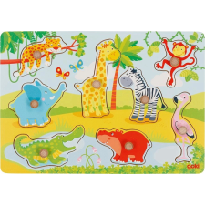 afrikai állatok fogantyús puzzle puzzle, kirakós