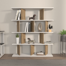 AG könyvespolc Grace - White, Walnut bútor