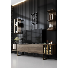 AG TV szekrény Gold Line - Walnut, Black bútor