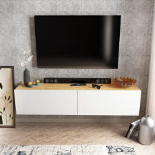AG TV szekrény Poling - White, Walnut bútor